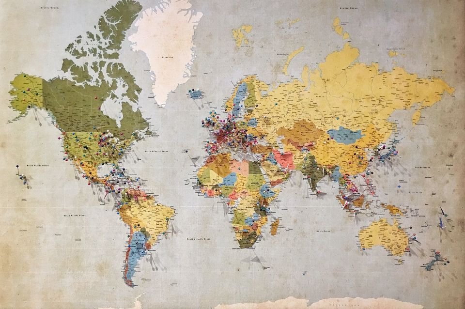 Pins on a Map.