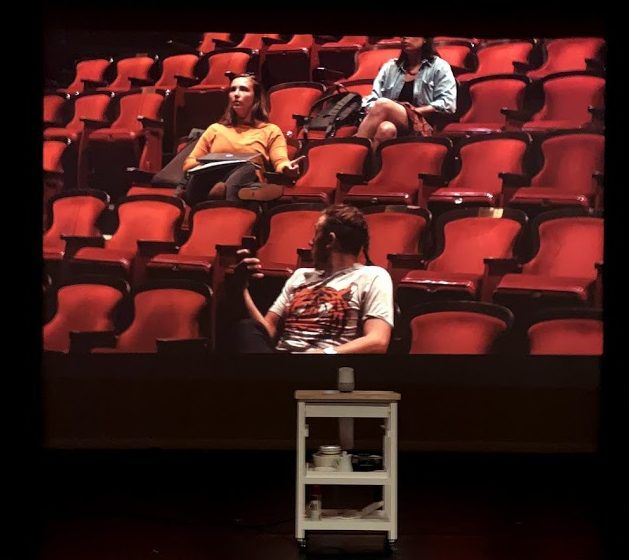 Watching yourself watch a Google Home Alone. Rehearsal for Surveil.